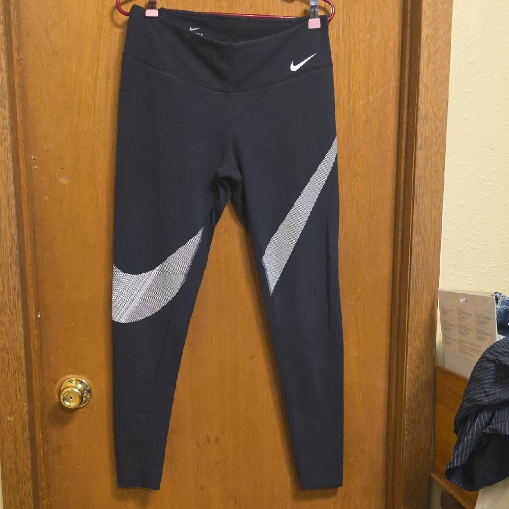 Nike Womens Black and Gray Leggings